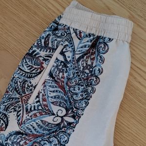 Wide Leg Patterned BCBG Elastic Band Pants